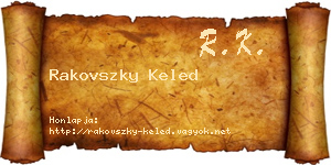 Rakovszky Keled névjegykártya